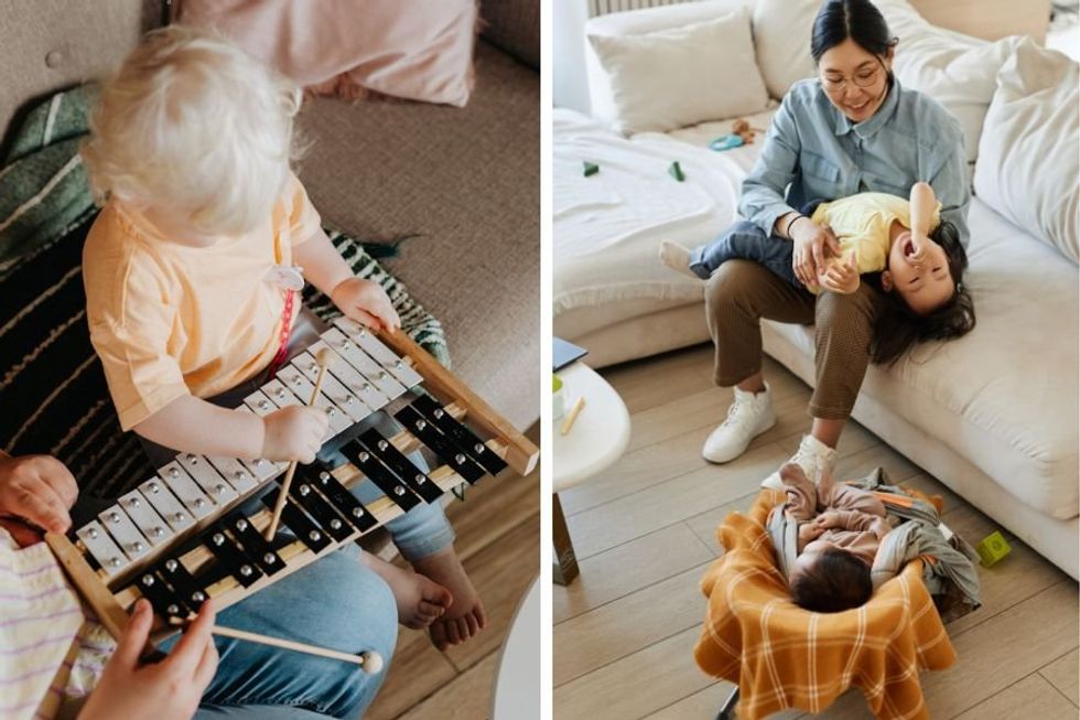 Exhausted mom recreates Rage Against The Machine classic hit song all with baby instruments