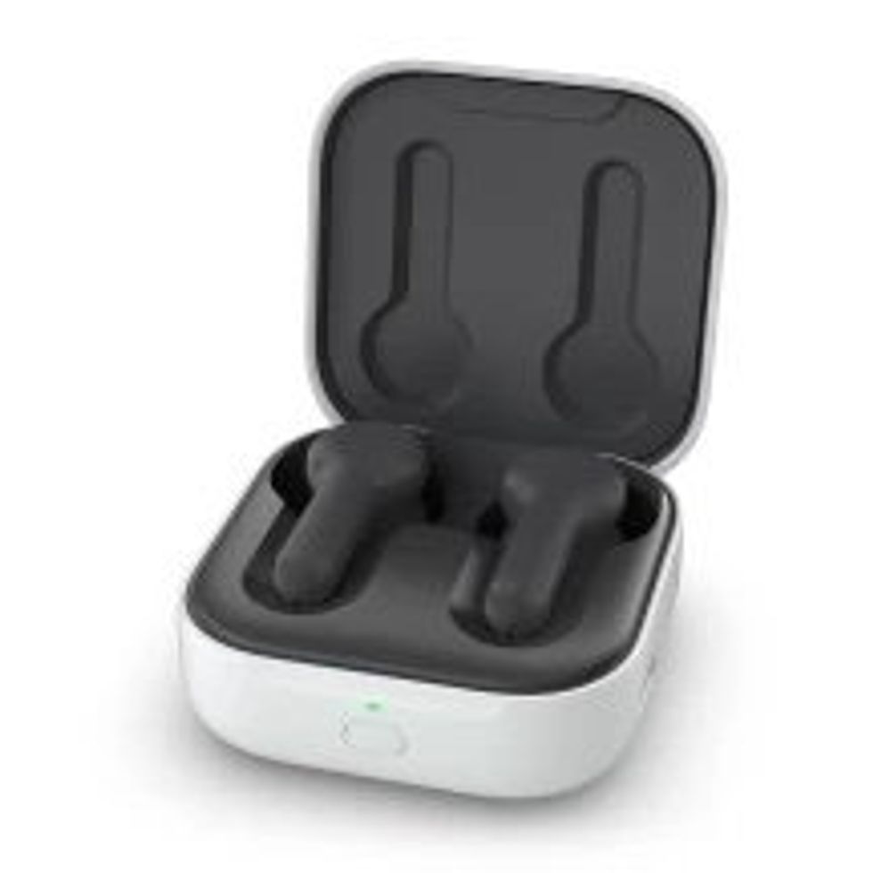 a photo of the wireless charging case for Echo Buds wireless earbuds