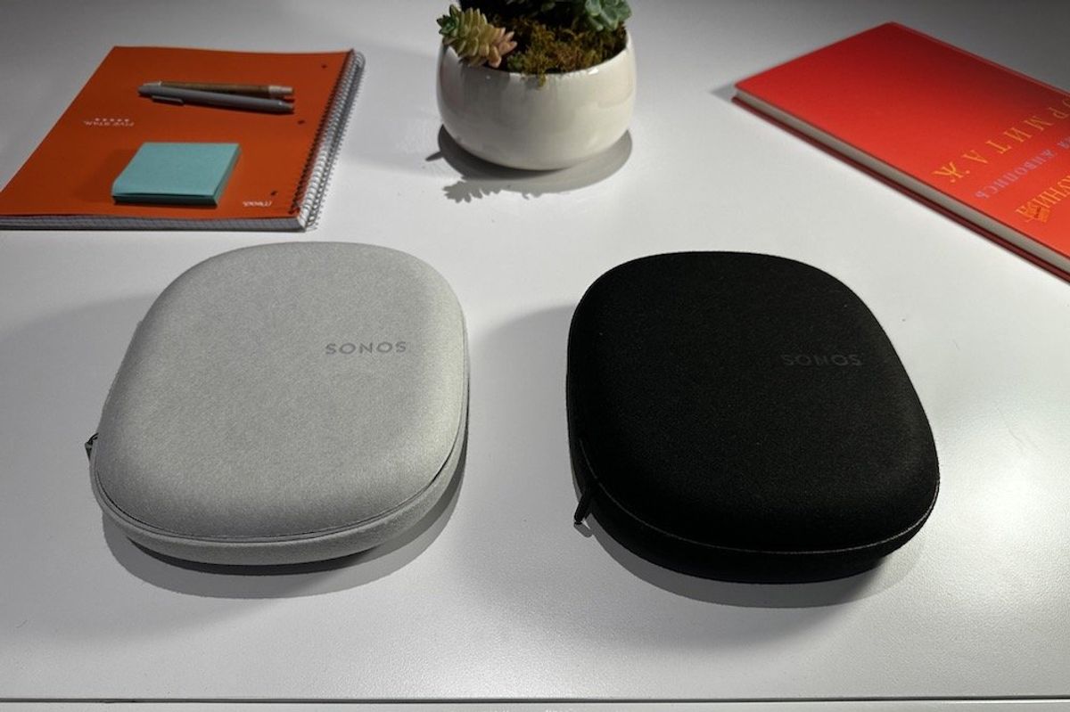 a photo of the cases that come with Sonos Ace Wireless Headphones on a table
