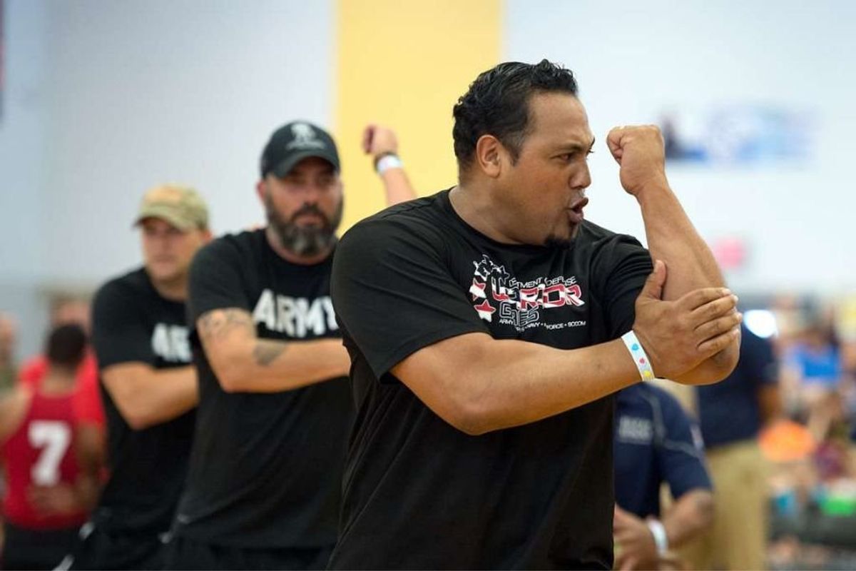 Men performing haka