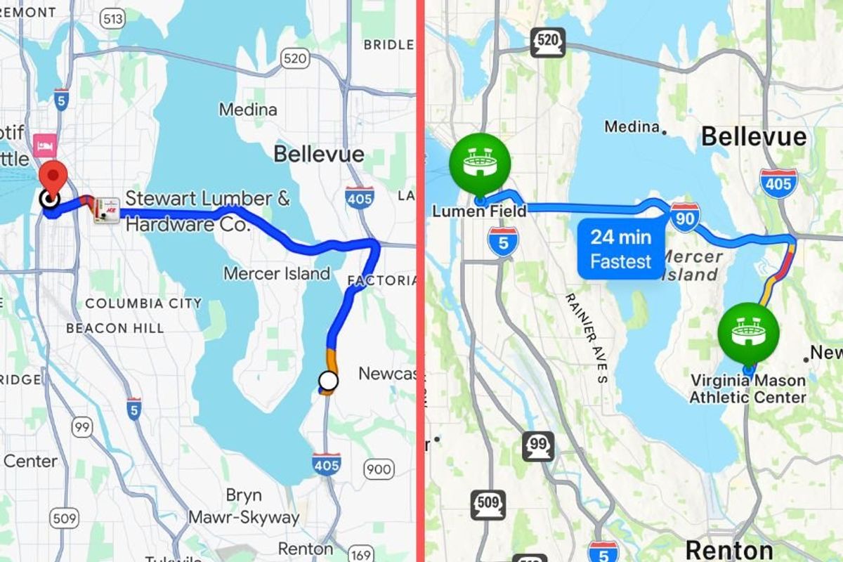 google maps and apple maps screenshots
