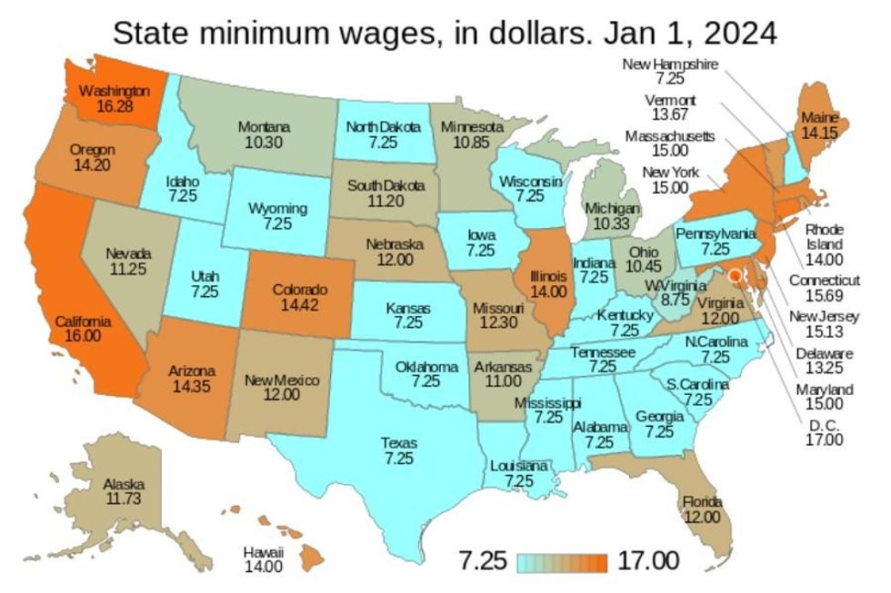 6 states where the minimum wage and cost of living offer the best bang for your buck