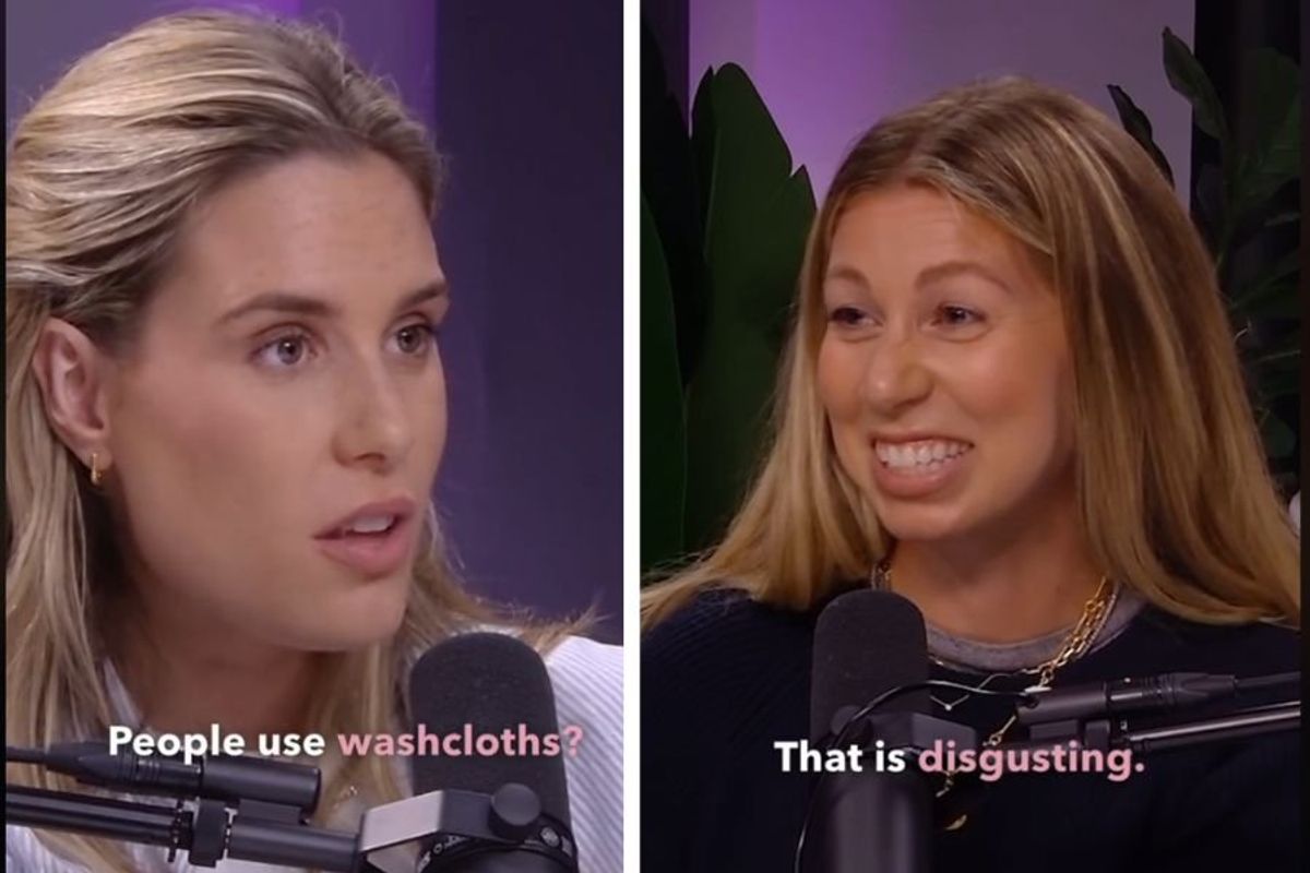 causing a scene podcast, shower debate, washcloth vs loofah, personal hygiene