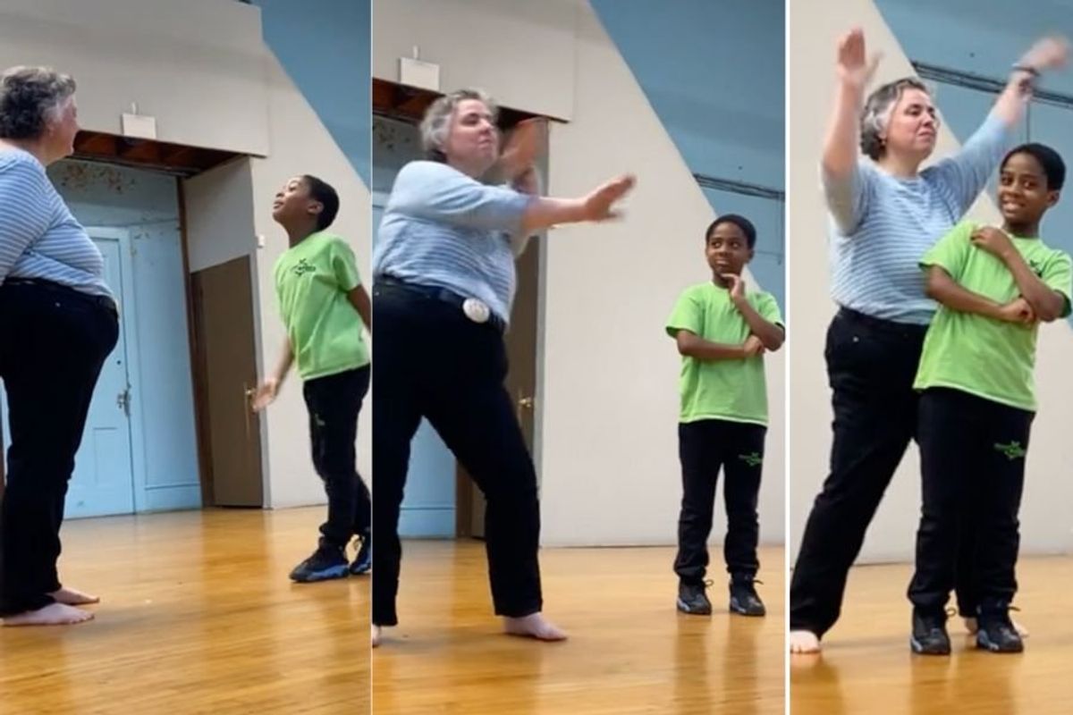 veggie dance, teacher student dance battle, dance battle, grace's corner