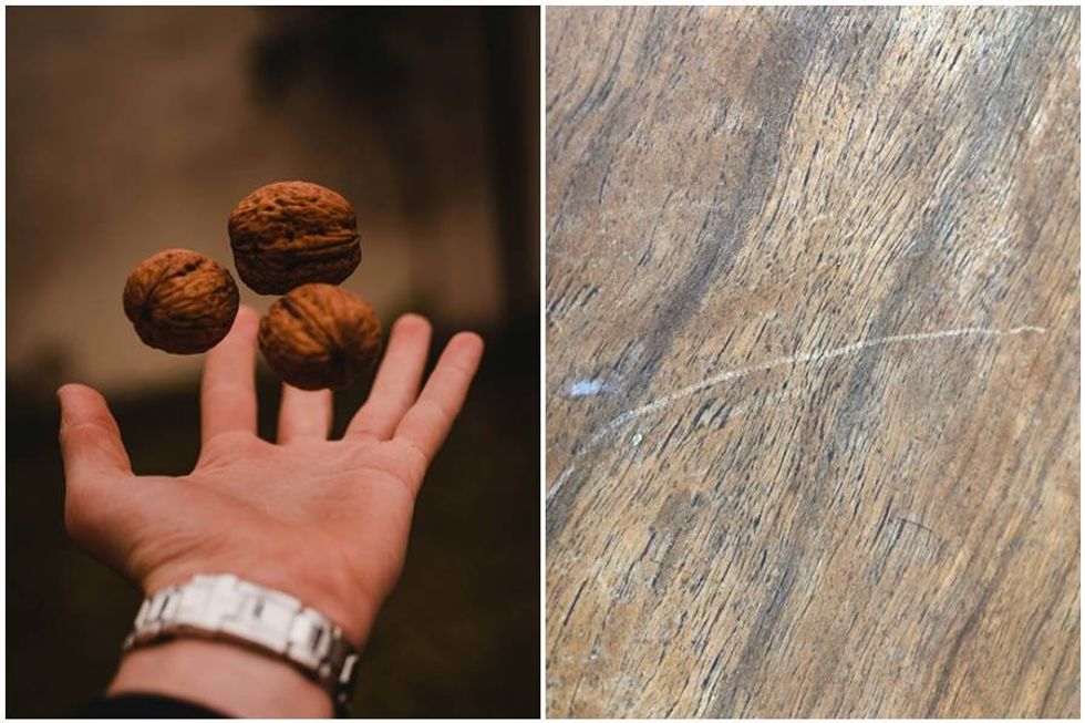 'It's like magic': Woman has a ‘nutty’ hack for fixing scratches on her wooden table