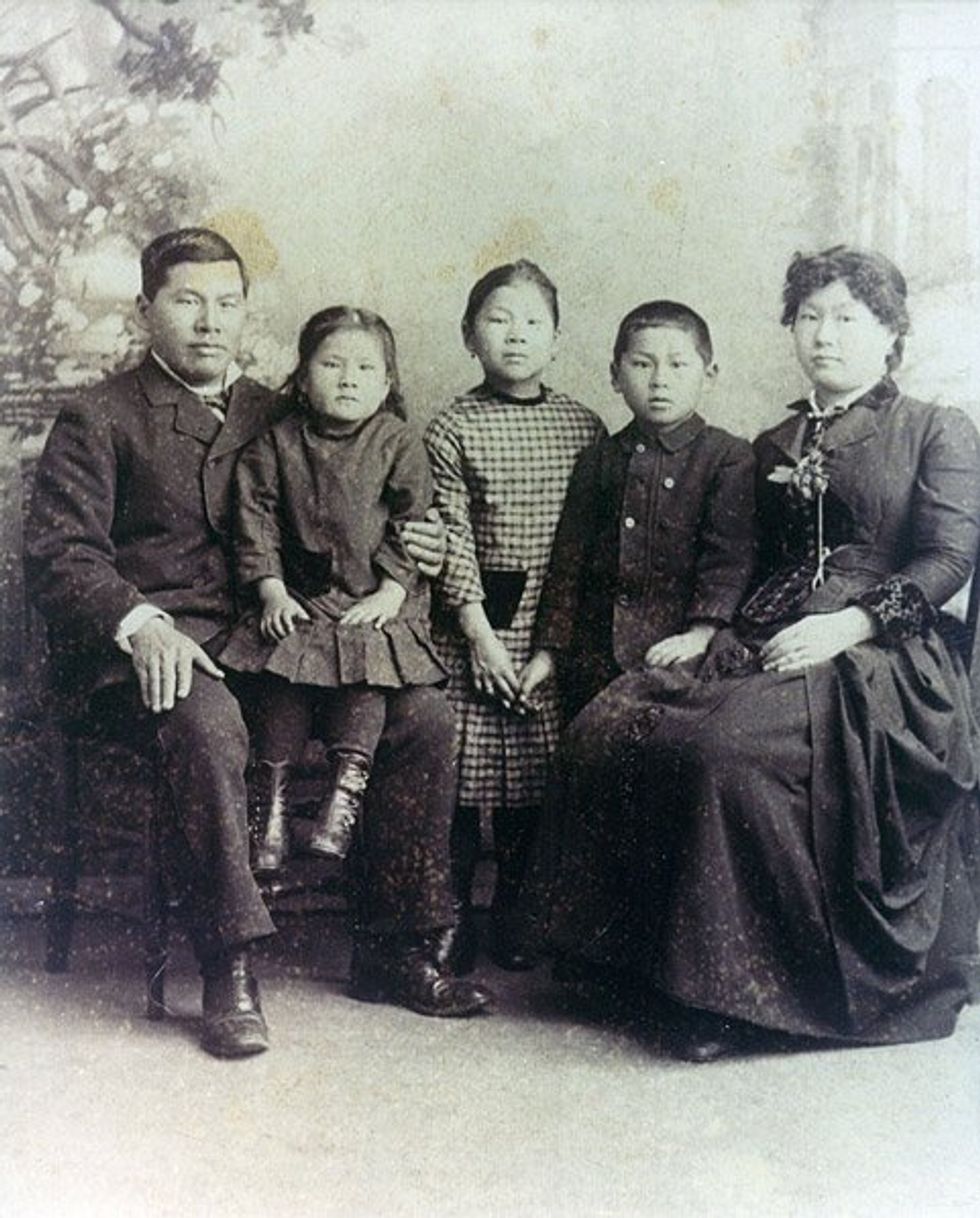 Joseph and Mary Tate and their three children