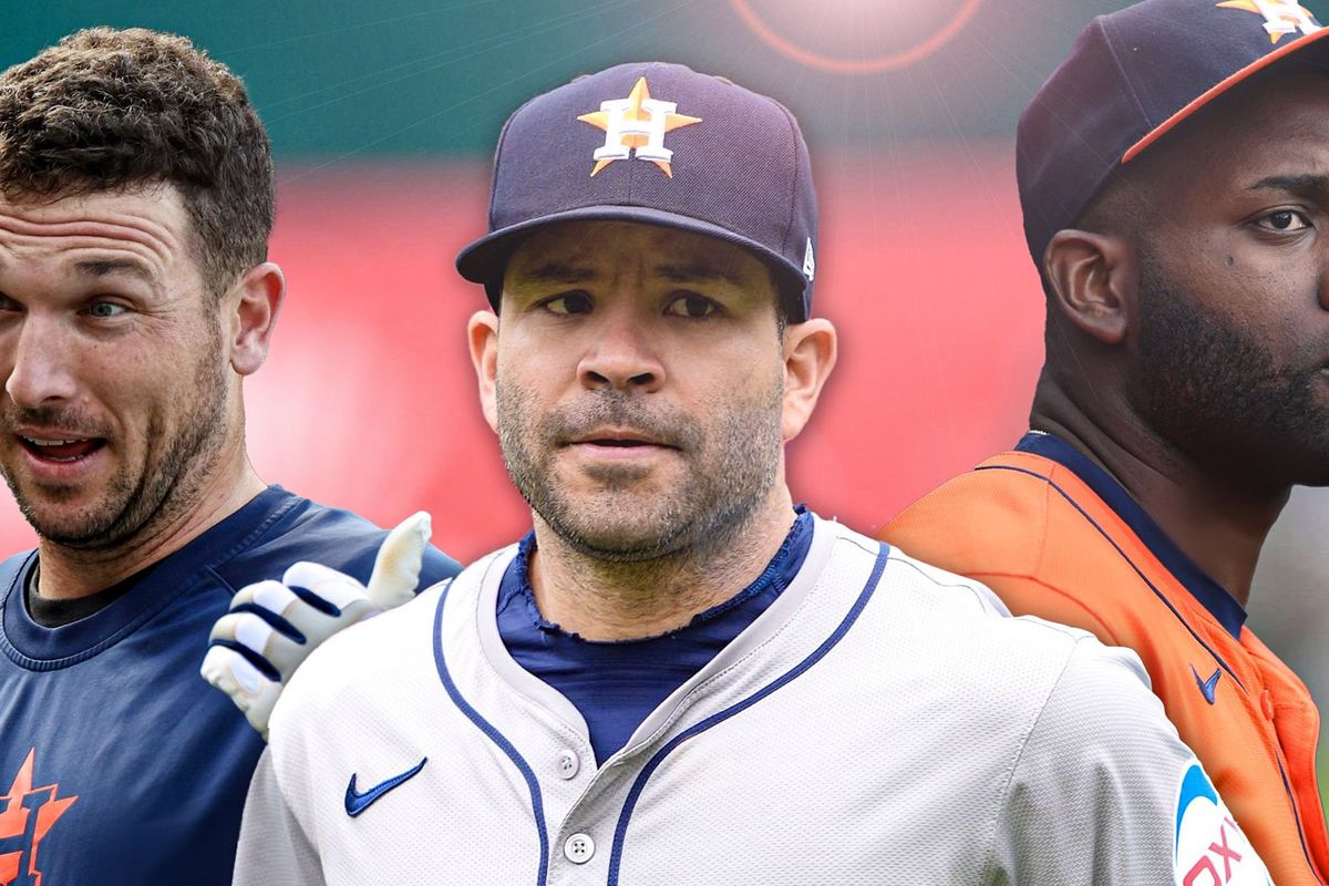 Astros Alex Bregman, Jose Altuve, Yordan Alvarez