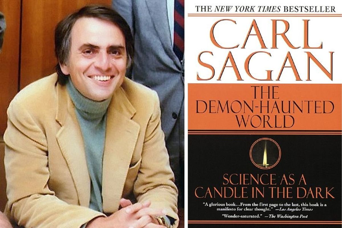 carl sagan and book cover