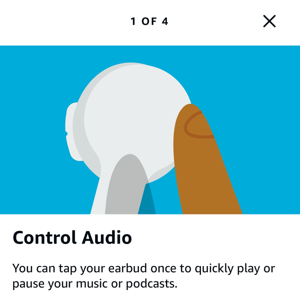 a screenshot from Alexa app of controls for echo buds
