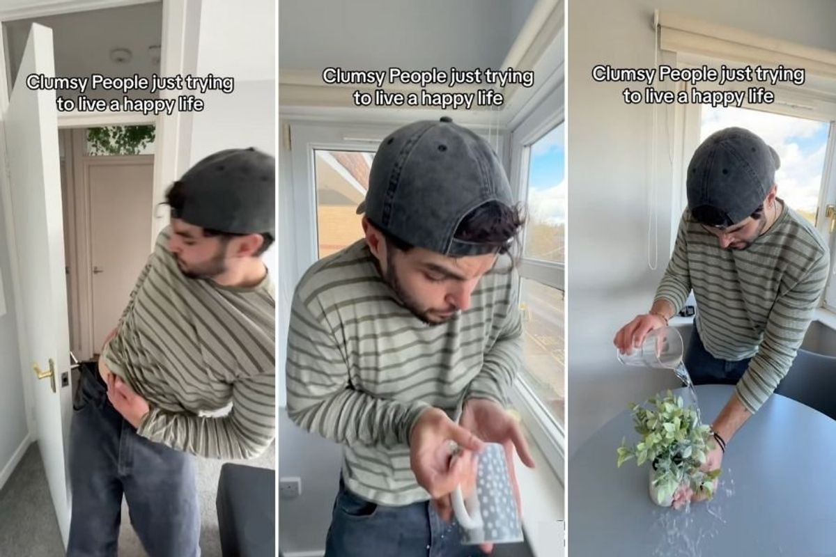 screenshots of man being clumsy