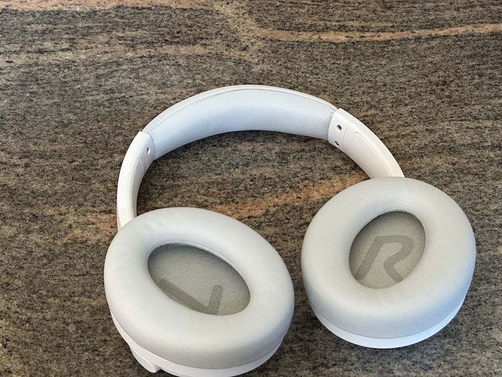 a photo of SoundPEATS Space Over-the-Ears ANC Headphones showing the L and R inside the earcups.