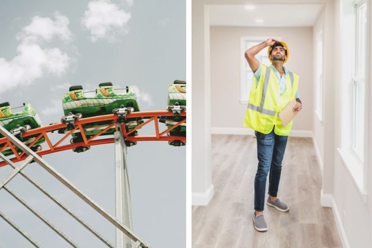 indoor rollercoaster; rollercoaster; backyard rollercoaster; rollercoaster in house