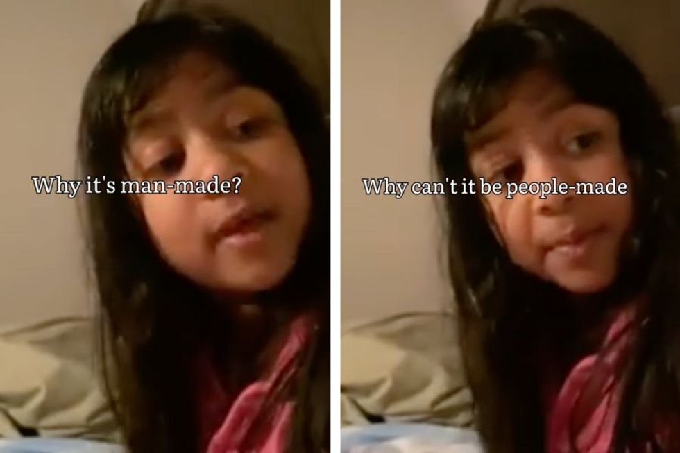 Little girl's rant about why things are 'man-made' is hysterical and on point