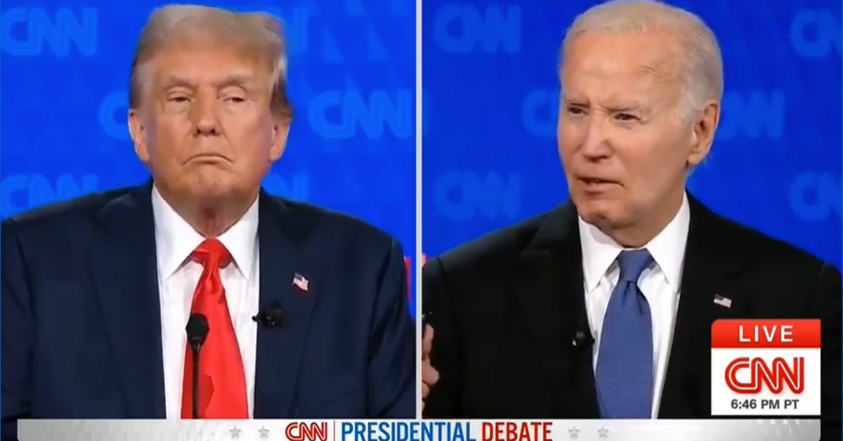 Screenshot of Donald Trump and Joe Biden during first presidential debate