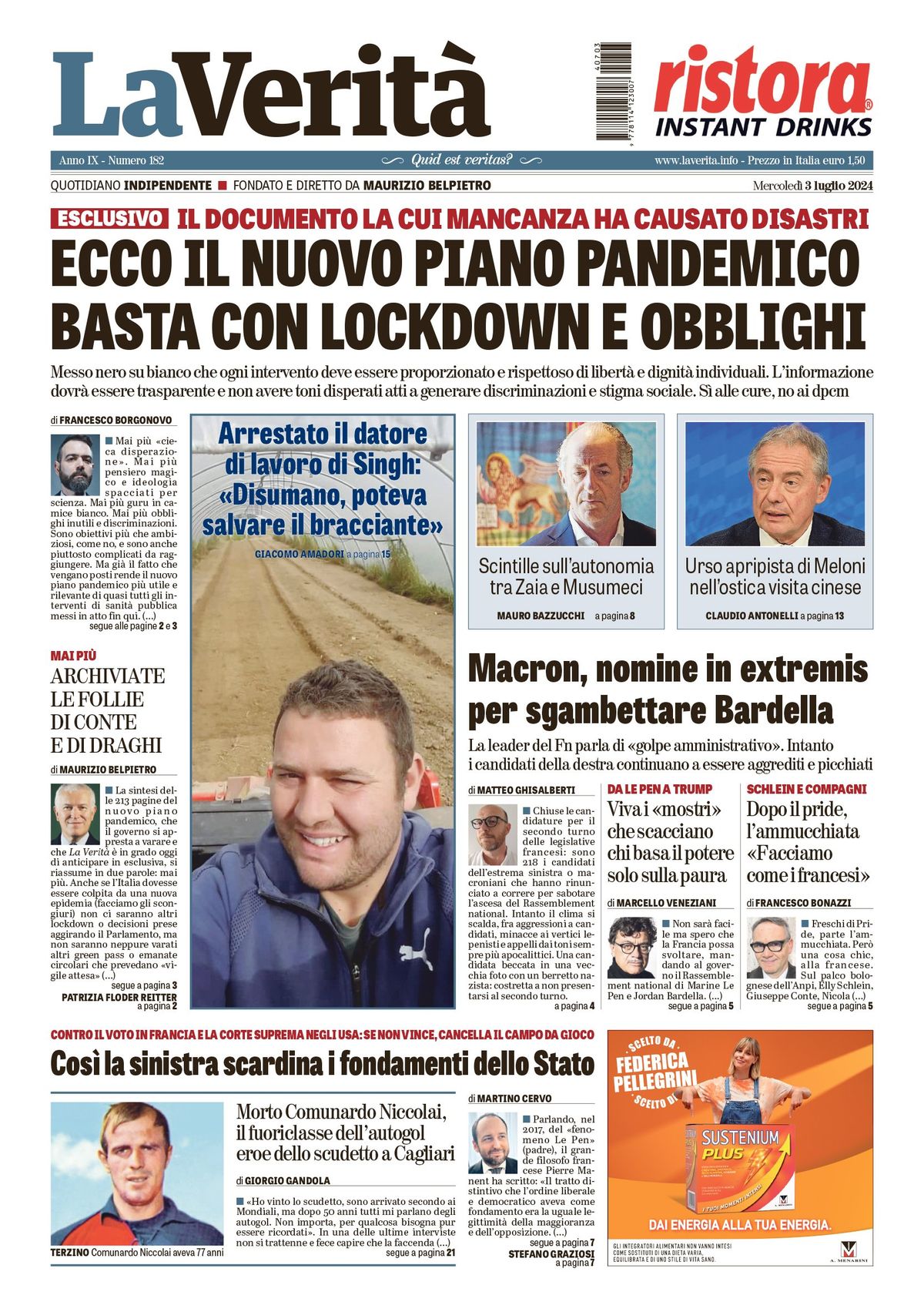 Oggi in edicola