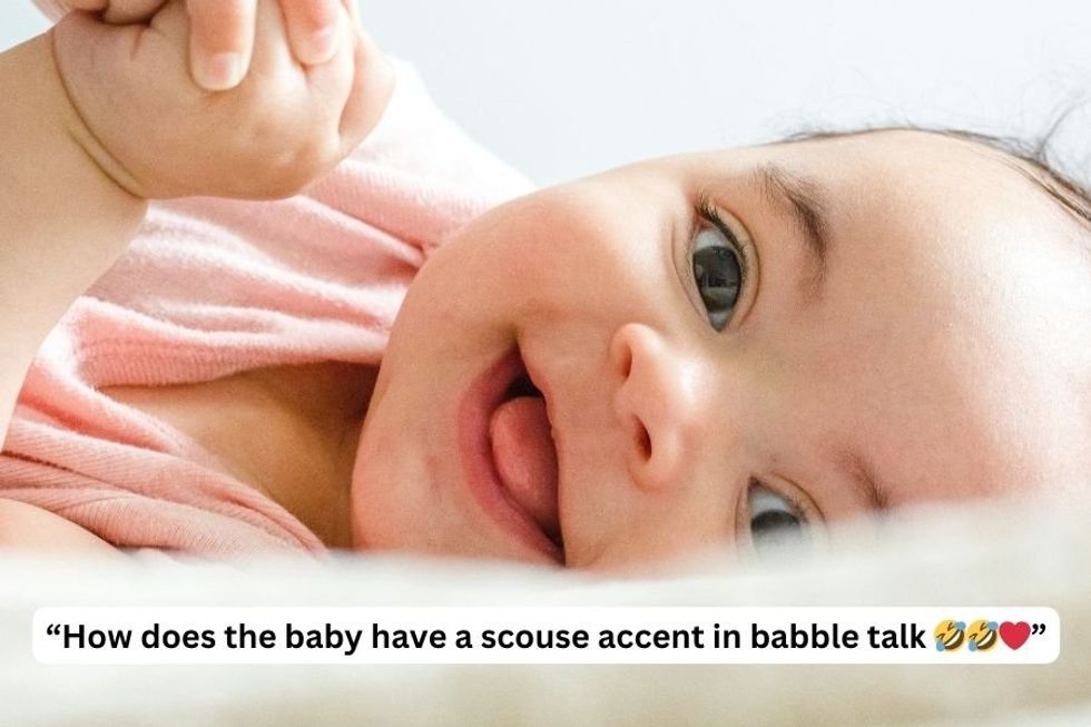 Baby talking gibberish in a Scouse accent is an adorable window into language learning