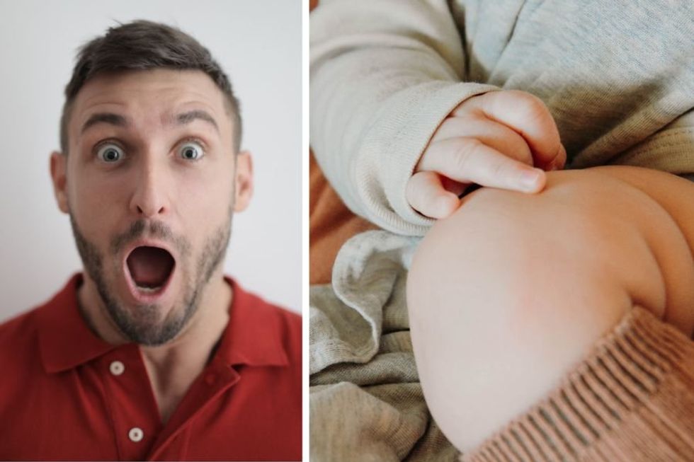 Dad's viral reaction to finding out babies don't have kneecaps has people rolling