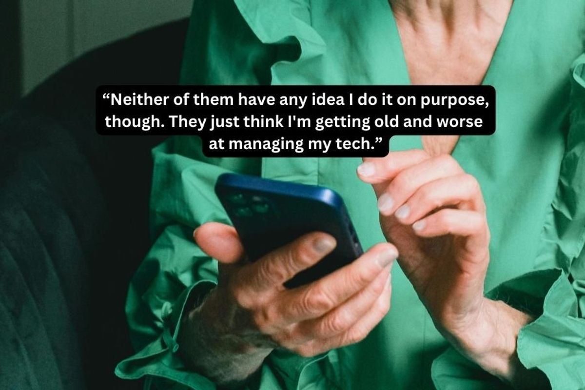 older woman on cell phone