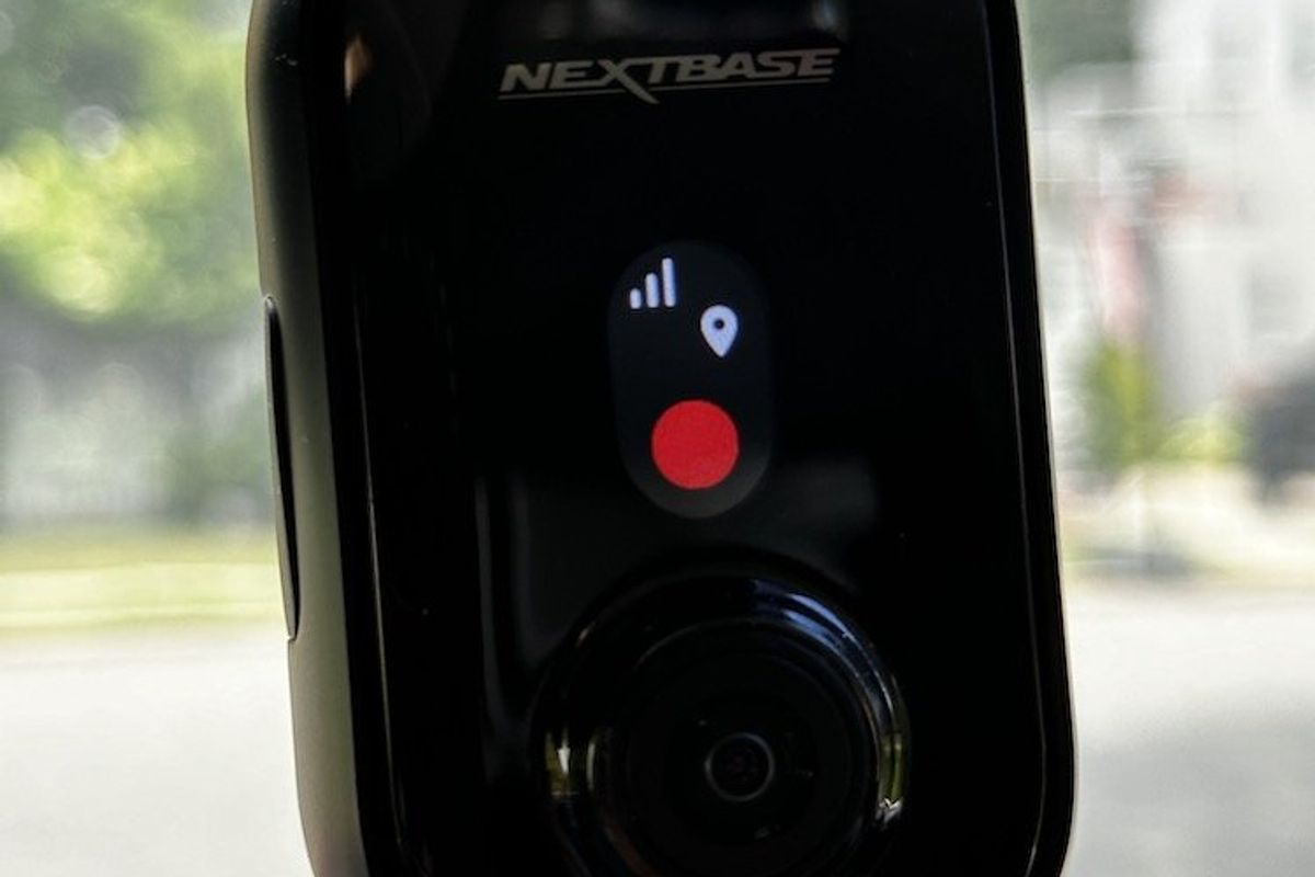 a photo of Nextbase IQ 1K Smart Dash Cam with 4G installed on a car's windshield