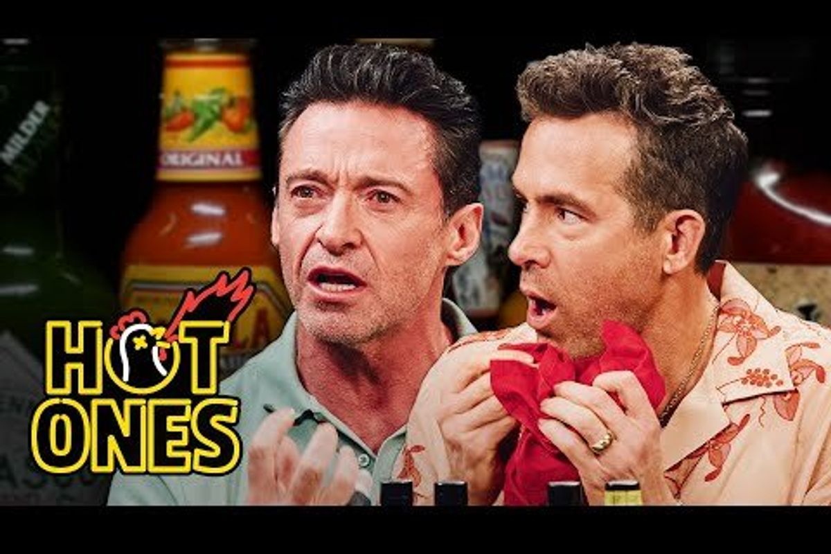 hugh jackman and ryan reynolds on hot ones