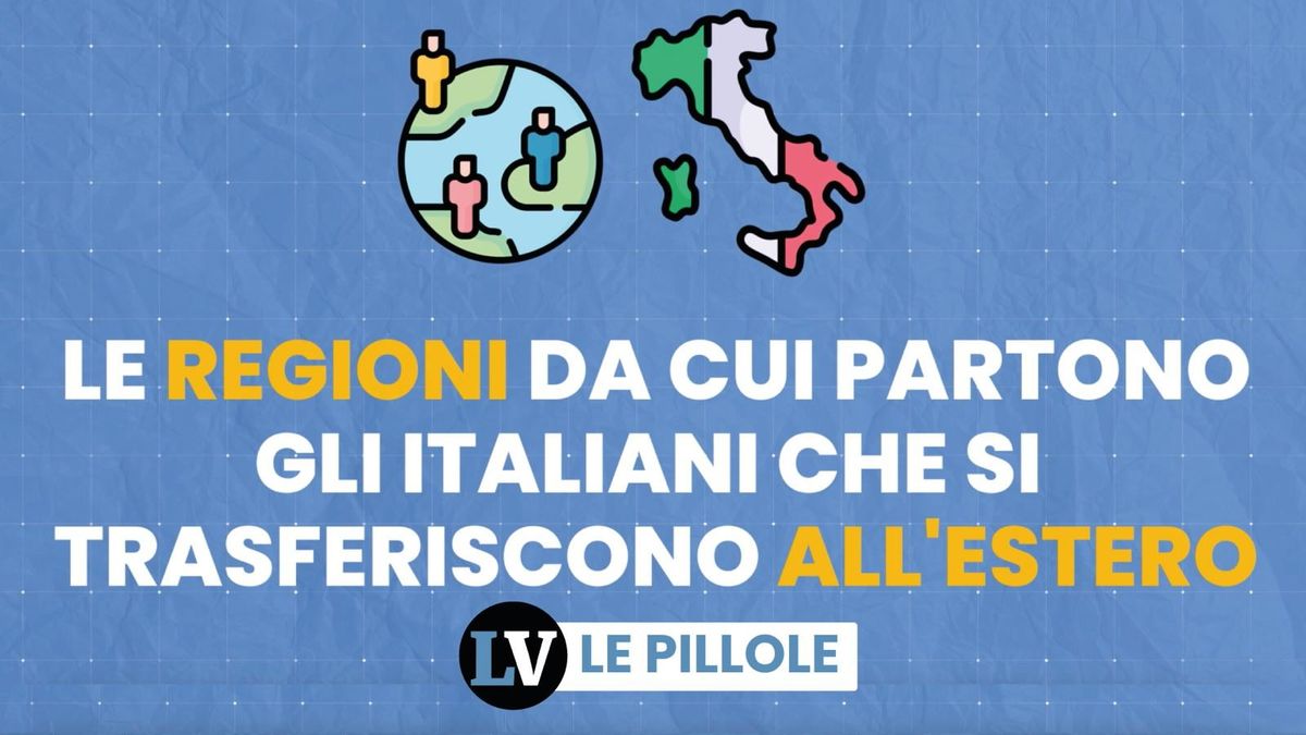 Le regioni da cui partono gli italiani che si trasferiscono all'estero