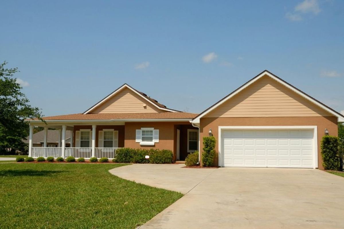 single story home with a two-car garage