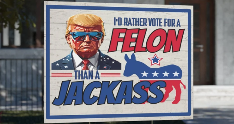 trump yard sign, etsy, political polarization.