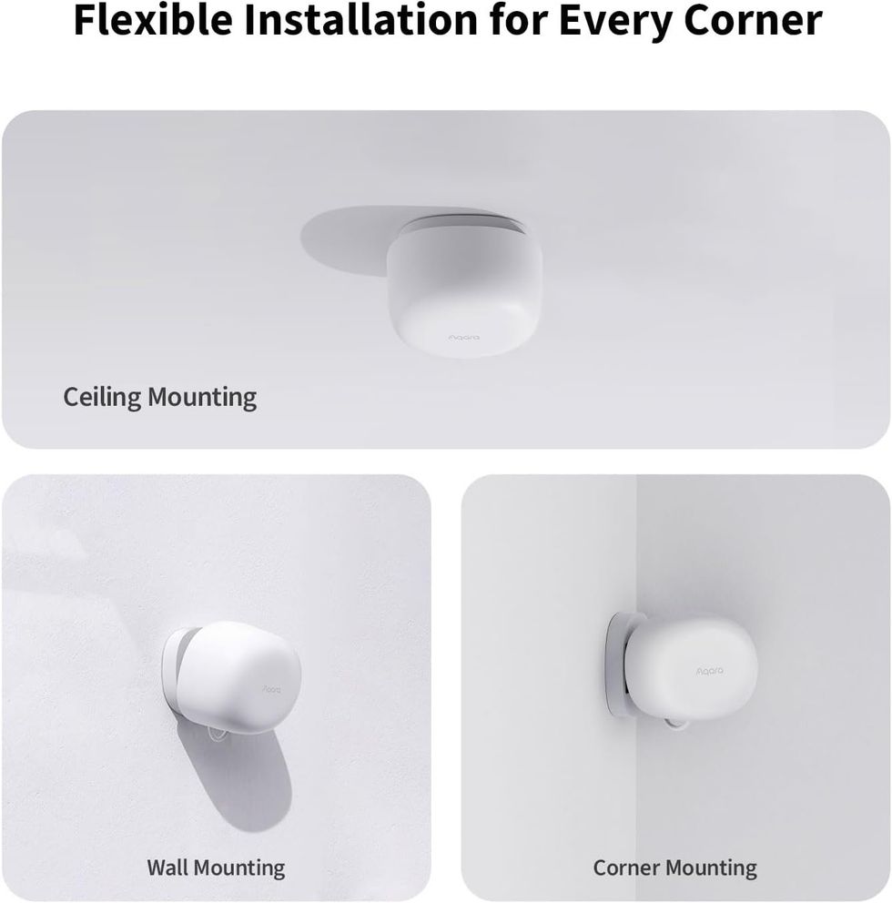 Flexible installation options for Aqara Presence Sensor FP1E
