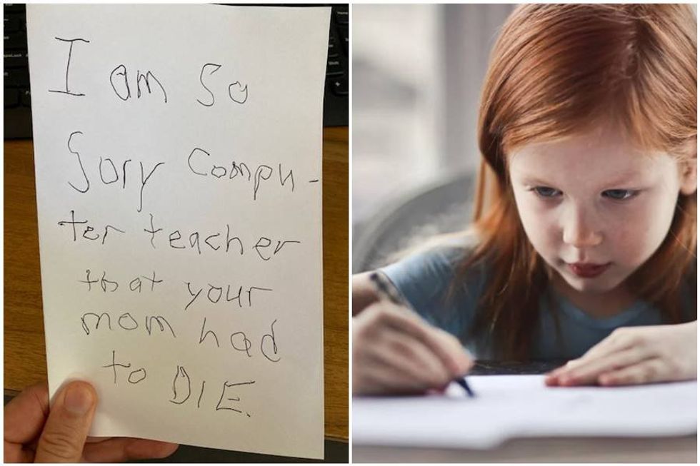 7-year-old's 'sympathy' card for her teacher is both funny and chilling at the same time