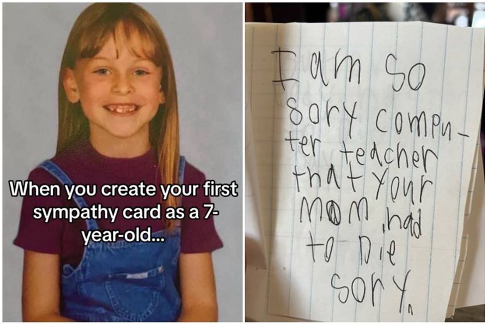 7-year-old's 'sympathy' card for her teacher is both funny and chilling at the same time
