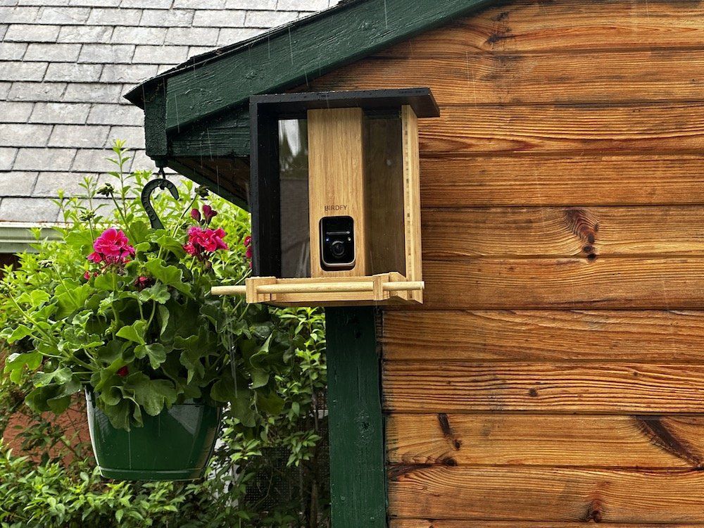 a photo of Birdfy Feeder Bamboo on a shed