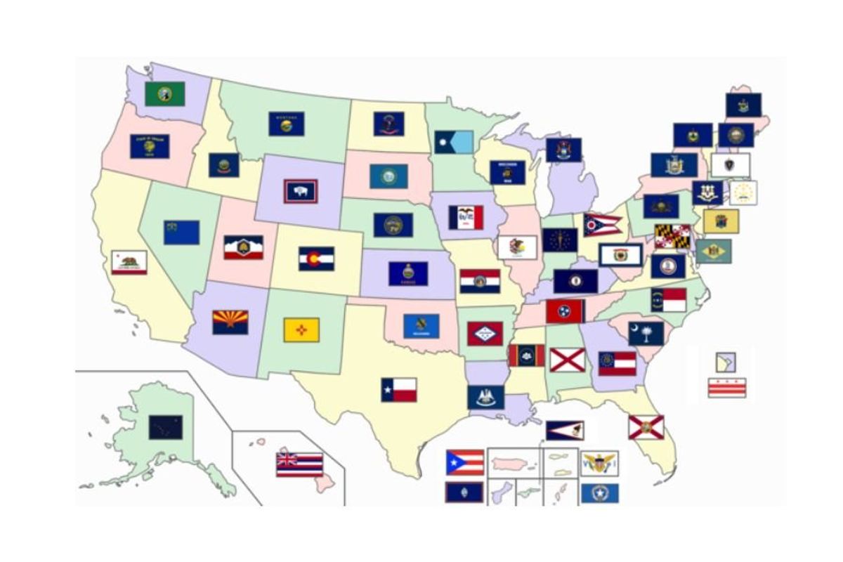 u.s. states and flags