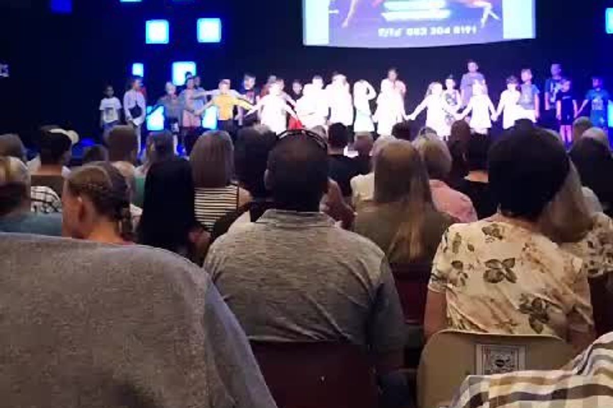 Little boy steals the show at his sister's end-of-year dance school concert