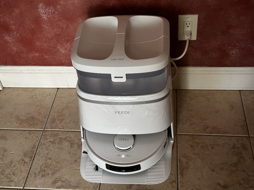 a photo of Yeedi M12 Ultra PT Robot vacuum and mop installed in a kitchen
