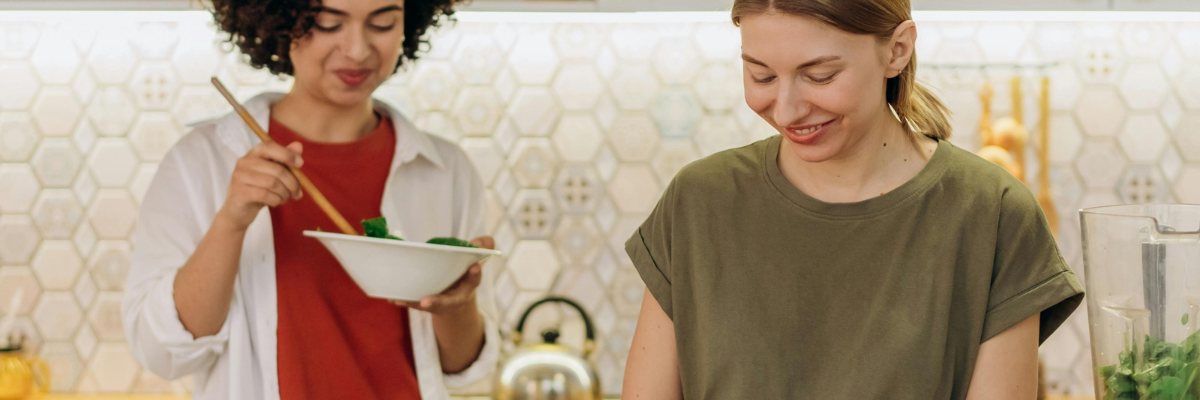 two women cooking
