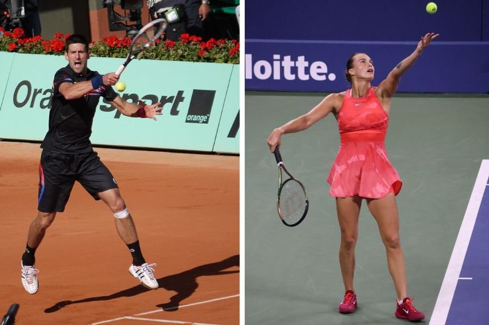 Mic'd up pro tennis players can't stop laughing at sounds they make hitting the ball