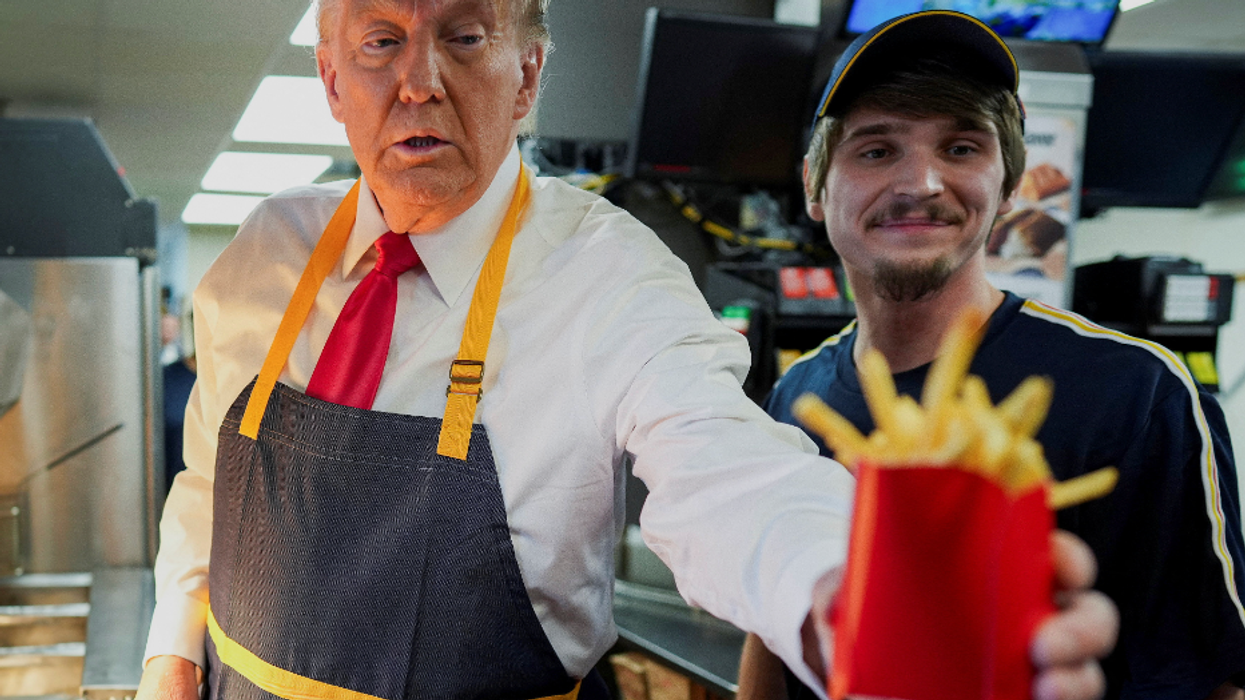 Staging Fake McDonald's Photo Op, Trump Slanders Harris (Again)