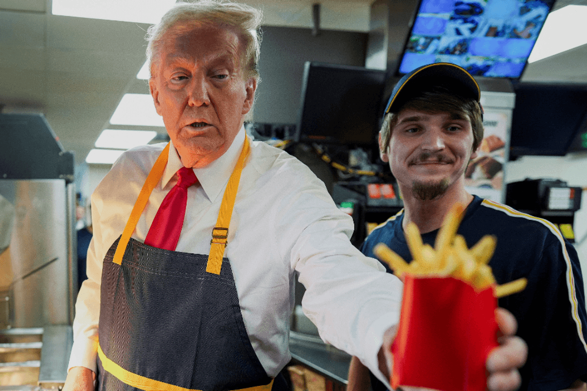 Staging Fake McDonald's Photo Op, Trump Slanders Harris (Again)