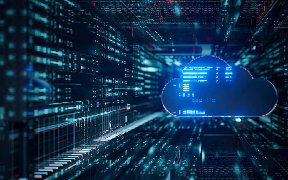 Cloud Computing Data Center Multi Cloud Hybrid Cloud Information Storage Cyber Security Encryption Edge Computing Data Lake stock photo