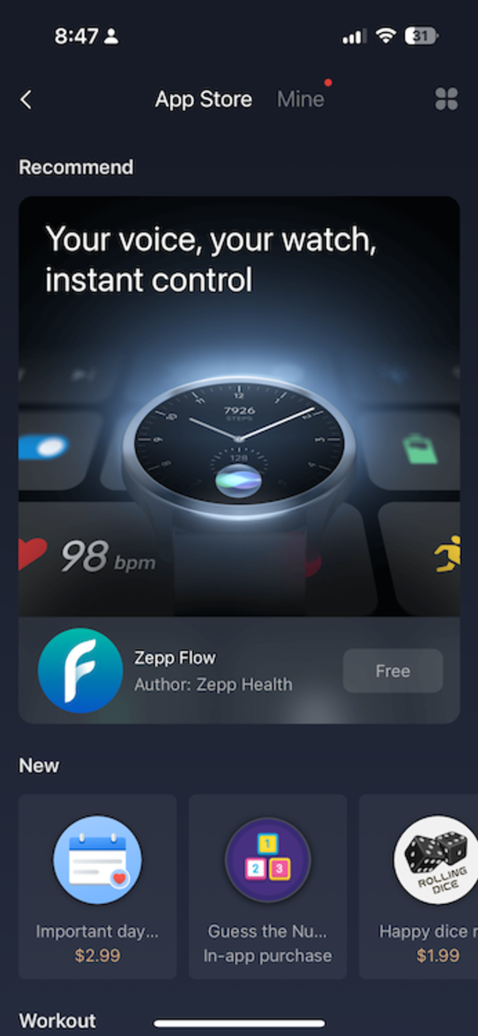 a screen shot of Zepp app in App Store
