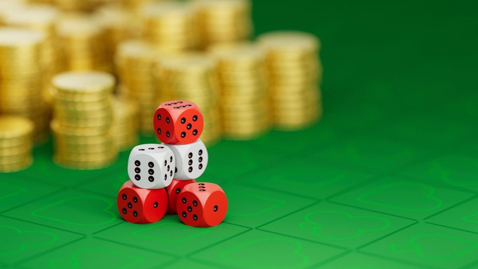 Dice, Gambling Chips, Gambling, Dice Table, Gaming stock photo