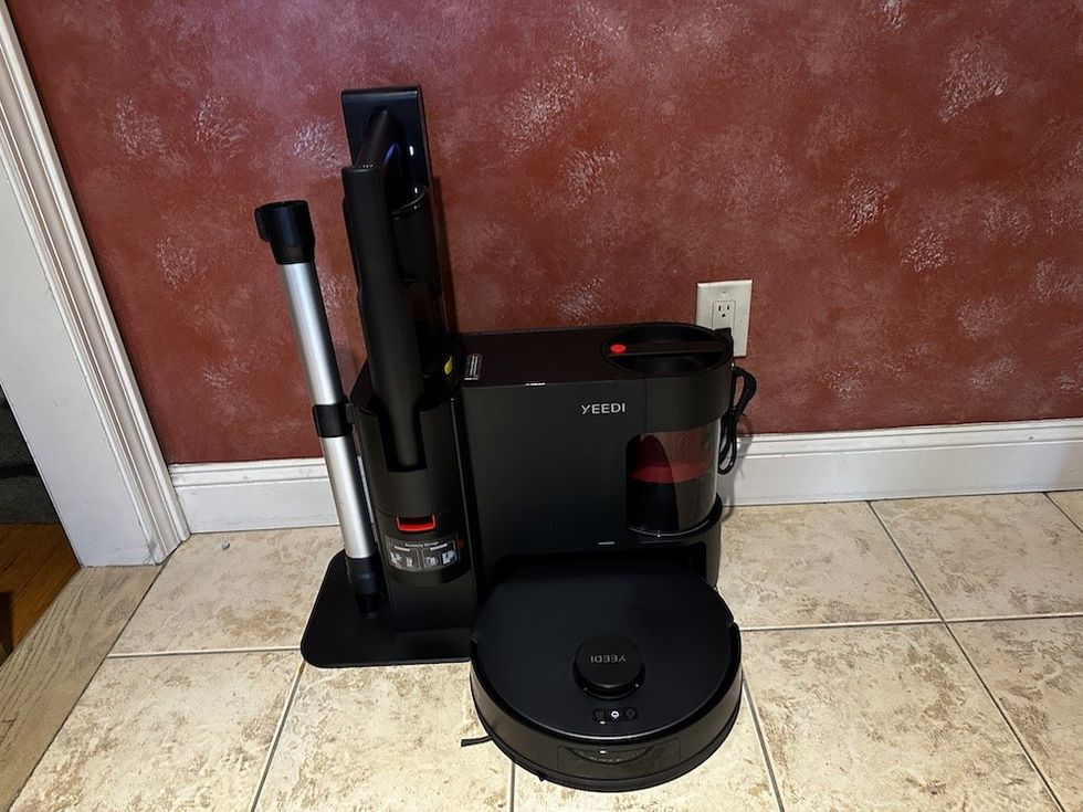 a photo of Yeedi C12 Combo Robot Vacuum and Mop installed in a kitchen