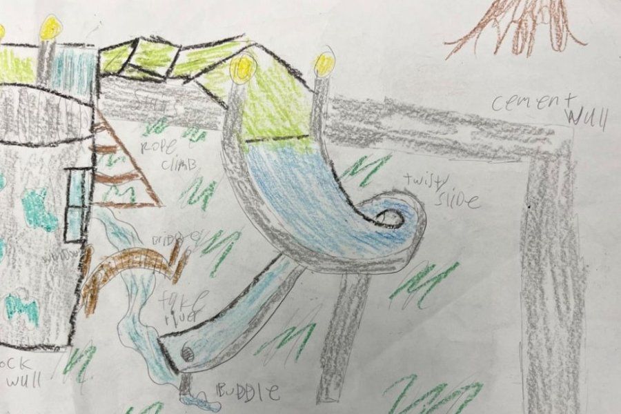 child's drawing of a playground