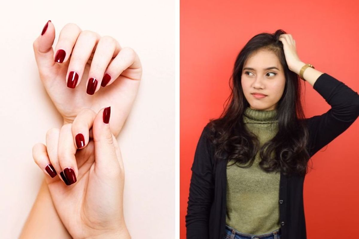 viral nail trends; butter nails; cherry cola nails; duck nails; made up nail trends
