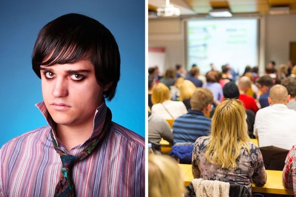 Professor keeps students awake by loudly singing emo music at anyone who falls asleep