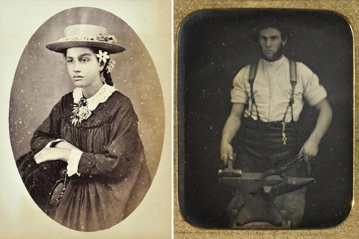 two portrait photos from the 1800s