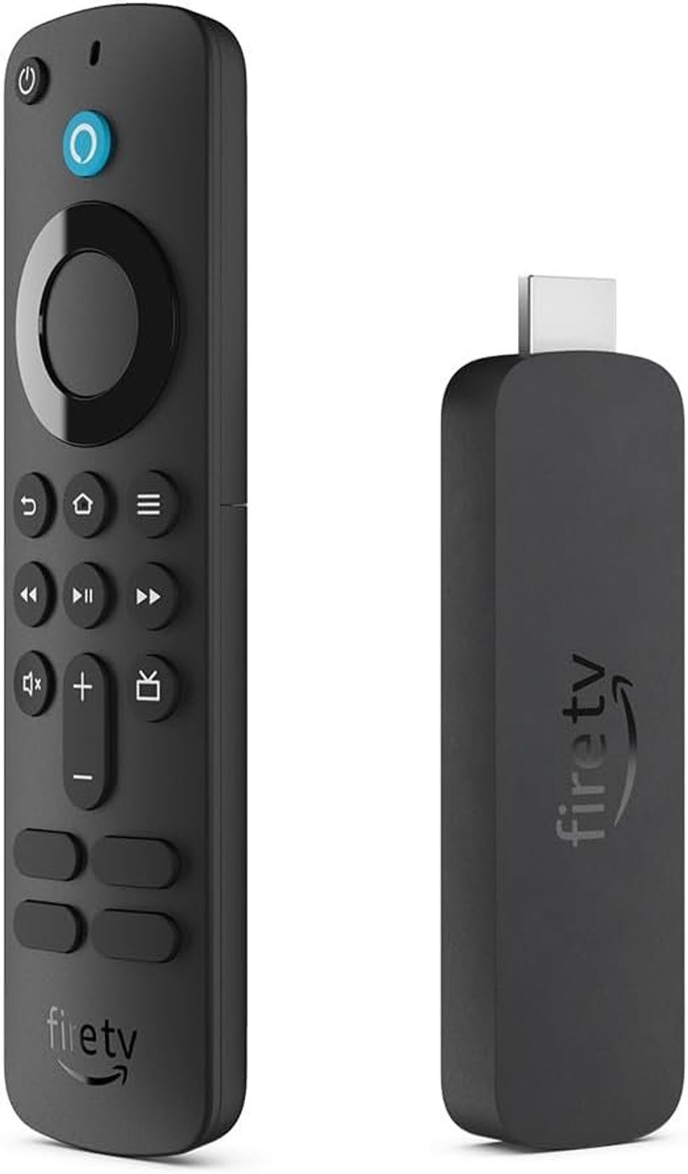 a product shot of Amazon Fire TV Stick 4K with AI-powered Fire TV Search