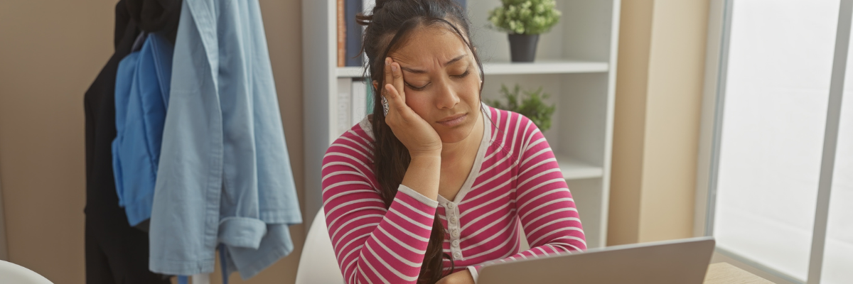 latina woman looking tired