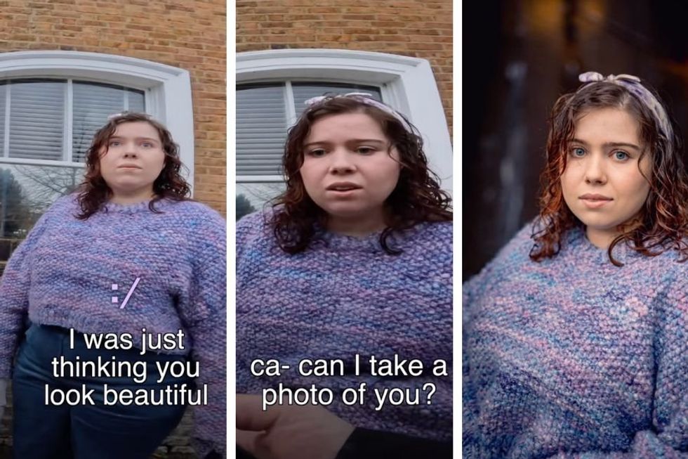 Woman has incredible reaction when stranger asks if he can take her picture