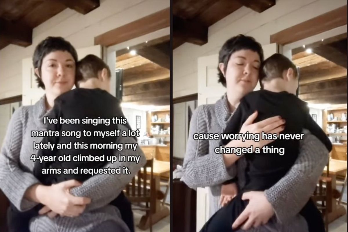 mom holding her 4-year-old